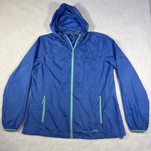 Cabela's 4most Repel Women's Blue Zip Hooded Windbreaker with Zip Pockets Size L